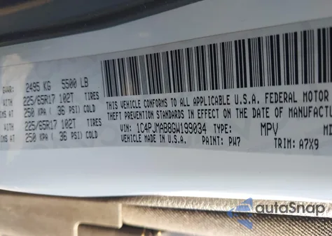 2016 Jeep Cherokee Sport из США, поврежденный, VIN 1C4PJMAB8GW199034